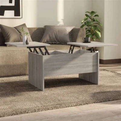 Afbeelding van vidaXL Salontafel 80x50x42,5 cm bewerkt hout grijs sonoma eikenkleurig