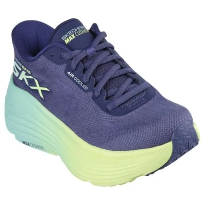 Afbeelding van Skechers MAX Cushioning Endeavour Sneakers laag navy/lime, Dames, Maat: 39, Navy/lime Textiel