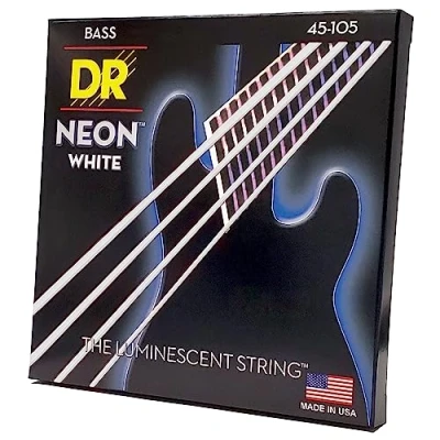 Image de DR NWB 45 Hi Def Neon White, jeu guitare basse, Medium 105