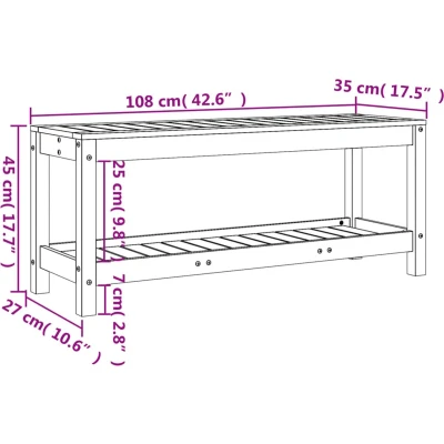 Afbeelding van Tuinbank 108x35x45 cm massief grenenhout zwart