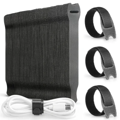 Afbeelding van Alyvisun 120 stuks herbruikbare nylon kabelbinders, 150 x 12 mm, zwart, ideaal voor hoofdtelefoon, telefoons, elektronische apparaten, kabelmanagementriemen onder het bureau