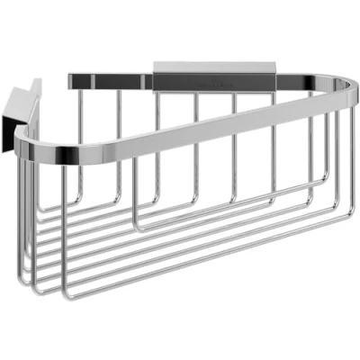 Afbeelding van Villeroy &amp; Boch Elements Tender Hoekdouchemand voor wandmontage, hoekdoucheplank van zink, doucheaccessoires, 260 x 206 82 mm, verchroomd