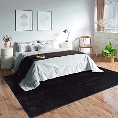 Afbeelding van Mia&#039;s Teppiche Olivia Tapijt voor woonkamer, laagpolig, 240 x 340 cm, OL3755BL240340, zwart