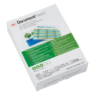 Image de GBC Document Laminating Pouch 125 microns pack de 100 brillant A7 (74 x 105 mm) pochettes plastifiées