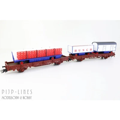 Afbeelding van Märklin 45042 H0 2 delige set goederenwagons circus Busch van de DR