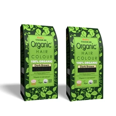 Afbeelding van Radico COLOUR ME ORGANIC Donkerbruin/donkerbruin, 100% natuurlijk, biologisch, organisch, 9 kruiden, henna, kleuring, zonder ammoniak, PPD PTD, met ECOCERT, HALAL, veganistisch, 100 g