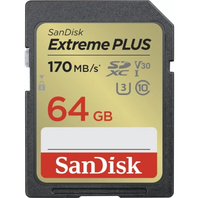 Afbeelding van SANDISK Extreme PLUS 64GB SDXC 170MB/s UHS I C10