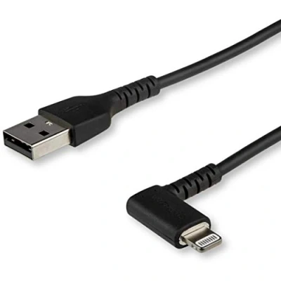 Afbeelding van StarTech 2 meter Haakse USB naar Lightning Kabel Zwart