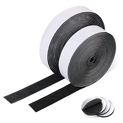 Afbeelding van Vicloon Tape Zelfklevend Extra Sterk, 8M Dubbelzijdig Klevend met Fastener Zelfklevende Pad en Hook Tape, 20mm Breed Zwart