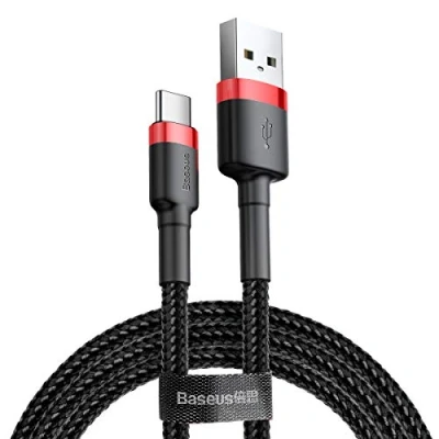Afbeelding van Baseus Cafule CATKLF C91 USB oplaadkabel Rood / Zwart