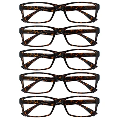 Afbeelding van UV lezer leesbril, bruin, schubben, waarde, set van 5 mannen, vrouwen, ontwerper, stijl, lezers RRRRR92 2 +3,00