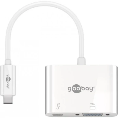 Afbeelding van Goobay USB C adapter VGA, wit stekker &gt; VGA bus (15 polig)