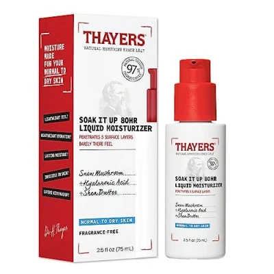 Afbeelding van Thayers Vochtinbrengende gezichtscrème met hyaluronzuur en Tremella Fuciformis lotion voor normale of droge huid Soak Your Skin 80HR Liquid Moisturizer 75 ml