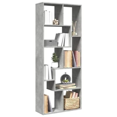 Image de vidaXL Étagère séparatrice de pièce gris béton 67x25x161,5 cm858078