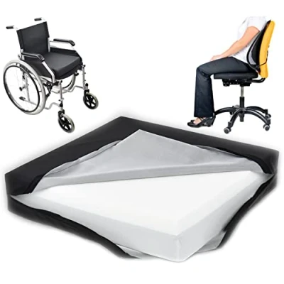Afbeelding van OrtoPrime Visco elastisch anti decubitus kussen + HR comfortschuim traagschuim elastische kussens voor rolstoel en kantoor bescherming comfort