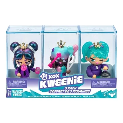 Afbeelding van XOX KWEENIE Fearless Kweens Series Set van 3 hoogwaardige figuren en vitrines 10 cm hoog Elke Kween is uniek