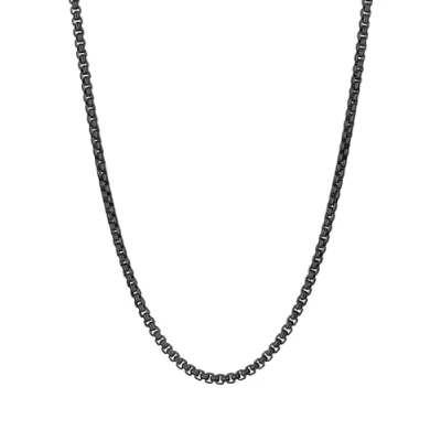 Afbeelding van PROSTEEL Halsketting voor heren, Venetiaans net, rond, 3 mm/6 mm, van roestvrij staal, verguld/zwart metaal, lengte 46/51/55/61/66/71/76/81 cm