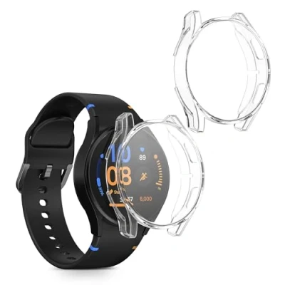 Afbeelding van kwmobile 2x smartwatch hoes geschikt voor Samsung Galaxy Watch FE 40mm hoesje Siliconen sporthorloge cover Activity tracker case in transparant