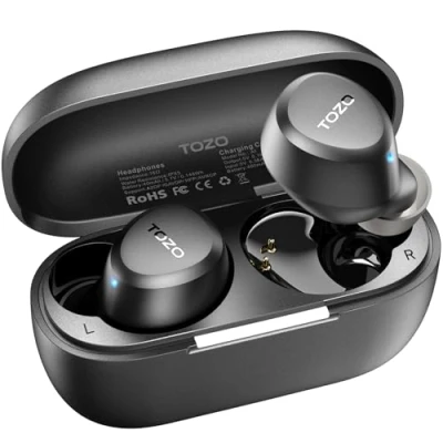 Afbeelding van TOZO A1 draadloze bluetooth hoofdtelefoon, in ear mini hoofdtelefoon met ergonomisch design, meeslepend geluid, geïntegreerde microfoon, oplaadetui, externe