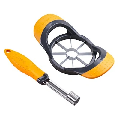 Afbeelding van Pro Appelsnijder en appelontpitter set, appelverdeler ontpitter, scheermessscherpe gemeten maat met ergonomisch, antislip handgrepen, duurzame constructie, vaatwasmachinebestendig