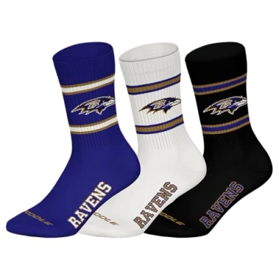 Afbeelding van NFL BALTIMORE RAVENS Crew Socks 3 pack Paars/Wit/Zwart Maat 43/46