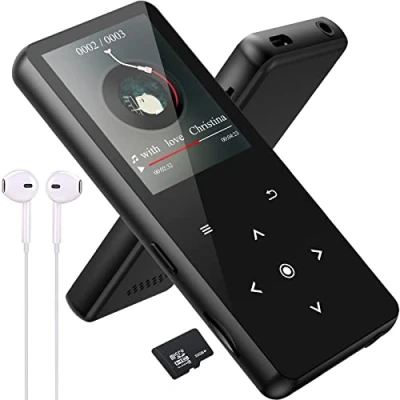 Afbeelding van MP3 speler, 32 GB, Bluetooth 5.0, verliesvrije muziekspeler, hifi draagbare luidspreker, geïntegreerde HD video, spraakopname, FM radio, e book ondersteunt tot 128 GB