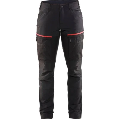 Afbeelding van Blaklader Servicewerkbroek met stretch voor dames 7166 1845 Zwart/Rood C50