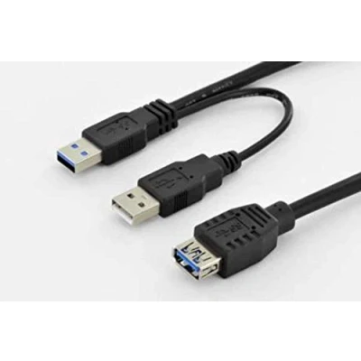 Image de DIGITUS Câble USB type A (M) pour (F) 3.0 30 cm moulé noir