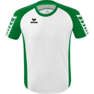 Afbeelding van Erima Six Wings Shirt Korte Mouw Heren Wit / Smaragd Maat: L