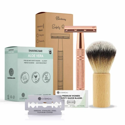 Afbeelding van Starterkit Safety Razor voor Vrouwen Aluminium Rose Gold