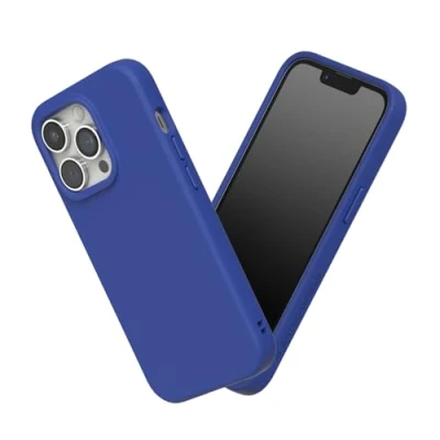 Afbeelding van RHINOSHIELD Hoesje compatibel met [iPhone 14 Pro Max] SolidSuit dunne hoes schokabsorberende technologie en premium matte afwerking Klein blauw