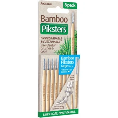 Afbeelding van Piksters Bamboe Rechte Ragers Maat 5 Blauw 8 stuks
