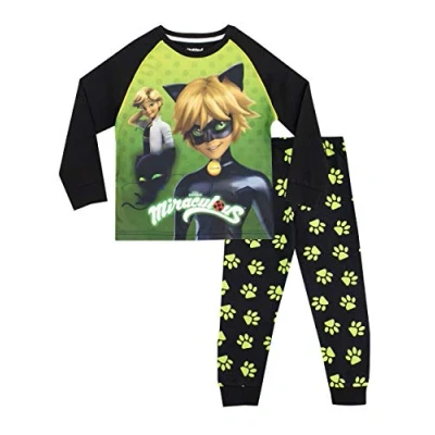 Afbeelding van Miraculous Pyjamaset voor heren, kat, zwart, Meerkleurig