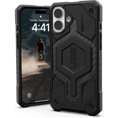 Afbeelding van Urban Armor Gear Monarch Pro Hoesje geschikt voor Apple iPhone 16 Plus Compatibel met MagSafe Back Cover Carbon Fiber