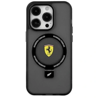 Afbeelding van Ferrari Ring Stand Back Case (MagSafe Compatible) Geschikt voor Apple iPhone 15 (6.1&quot;) Zwart