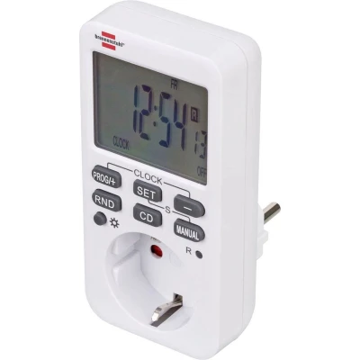 Afbeelding van Brennenstuhl Comfort Line digitale weektijdschakelaar, timer stopcontact, voor binnen, countdown functie en met verhoogde aanraakbescherming, wit