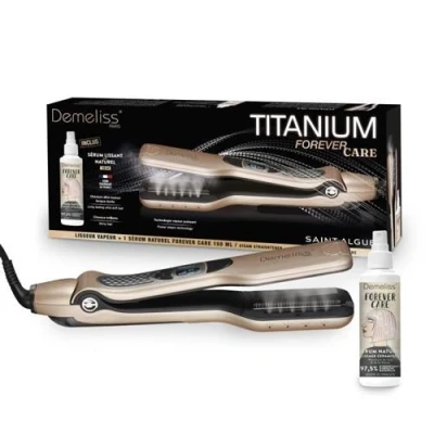 Image de Coffret Forever Care Saint Algue Lisseur Vapeur Demeliss Titanium Sérum Protecteur Inclus