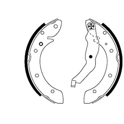 Afbeelding van HELLA 8DB 355 001 241 Remschoenen 228,6 42 Met handremhefboom BMW: 3 Saloon, Coupe, Compact