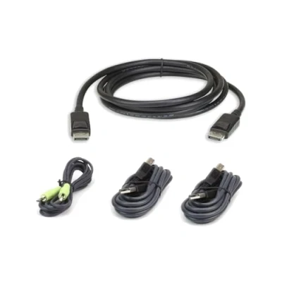 Afbeelding van ATEN KVM Aansluitkabel [1x DisplayPort stekker, USB A 2.0 Jackplug male 3,5 mm 1x bus B, mm, stekker] 3.00 m
