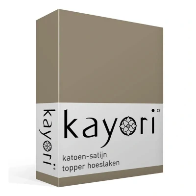 Afbeelding van Kayori Edo topperhoeslaken katoensatijn Khaki 80/200