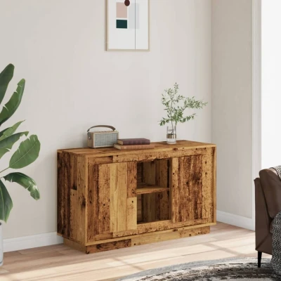 Afbeelding van Dressoir 102x35x60 cm bewerkt hout oud houtkleurig