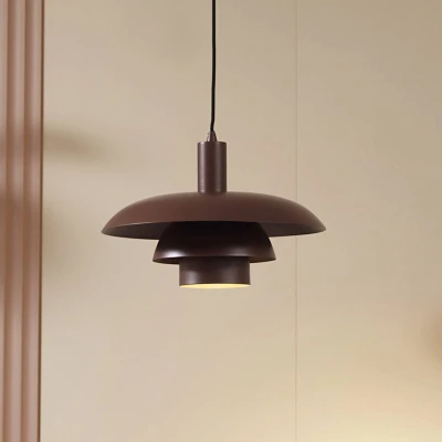 Afbeelding van Lindby hanglamp 1licht Metaal E27 koffiebruin
