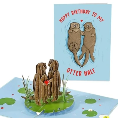 Afbeelding van Central 23 3D verjaardagskaart voor vrouwen Happy Birthday My Otter Half pop up verjaardagskaarten mannen en kaart echtgenoot, vriend, vriendin, partner