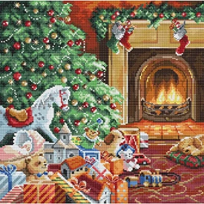 Afbeelding van Borduurpakket LETI 8009 Cozy Christmas telpatroon om zelf te borduren