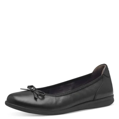 Afbeelding van Tamaris Ballerina&#039;s, Dames, Maat: 38, Black nappa Leer