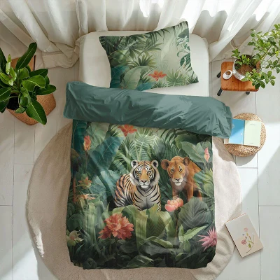 Afbeelding van Dekbedovertrek Jungle Hideout Katoen Natuur Fresh and Co Kids Ga naar Dekbed Discounter.nl &amp; Profiteer Nu