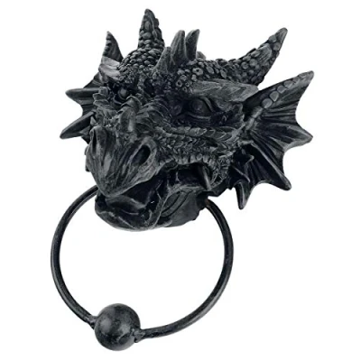 Afbeelding van Nemesis Now Deurklopper, drakenmotief, 23,5 cm, zwart