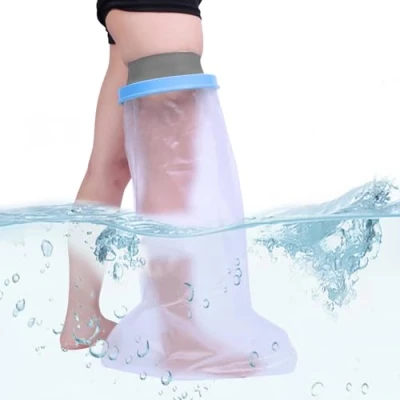Afbeelding van Antislip been douchebescherming: douche beschermer volwassenen, gips bescherming waterdicht bandage herbruikbare voet voor dij, been,