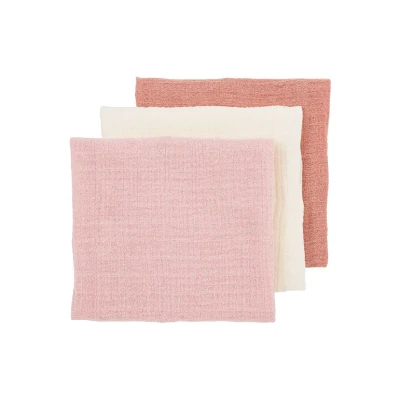 Afbeelding van Meyco Luier Pre Washed Uni Soft Rose/Rose/Natural 3 pack