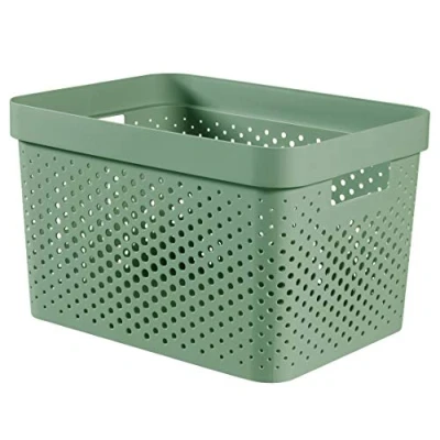 Image de Curver Infinity Opbergbox dots 17L 100% recycled z.groen